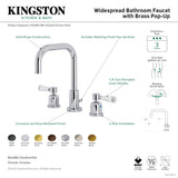 Paris FSC8938DPL Two-Handle 3-Hole Deck Mount Widespread Bathroom Faucet with Pop-Up Drain, Brushed Nickel