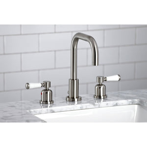 Paris FSC8938DPL Two-Handle 3-Hole Deck Mount Widespread Bathroom Faucet with Pop-Up Drain, Brushed Nickel