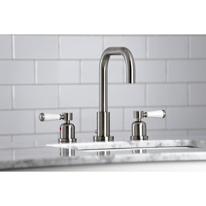 Paris FSC8938DPL Two-Handle 3-Hole Deck Mount Widespread Bathroom Faucet with Pop-Up Drain, Brushed Nickel