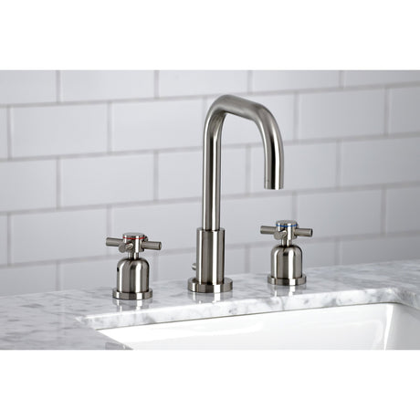 Concord FSC8938DX Two-Handle 3-Hole Deck Mount Widespread Bathroom Faucet with Pop-Up Drain, Brushed Nickel