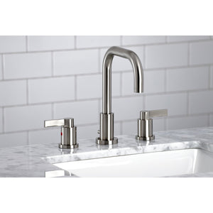 NuvoFusion FSC8938NDL Two-Handle 3-Hole Deck Mount Widespread Bathroom Faucet with Pop-Up Drain, Brushed Nickel