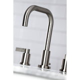 NuvoFusion FSC8938NDL Two-Handle 3-Hole Deck Mount Widespread Bathroom Faucet with Pop-Up Drain, Brushed Nickel