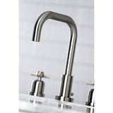 Millennium FSC8938ZX Two-Handle 3-Hole Deck Mount Widespread Bathroom Faucet with Pop-Up Drain, Brushed Nickel