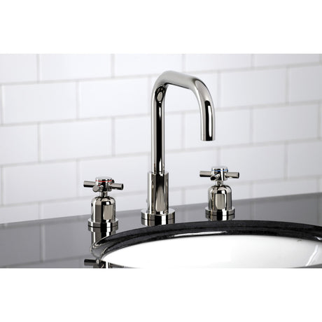 Concord FSC8939DX Two-Handle 3-Hole Deck Mount Widespread Bathroom Faucet with Pop-Up Drain, Polished Nickel