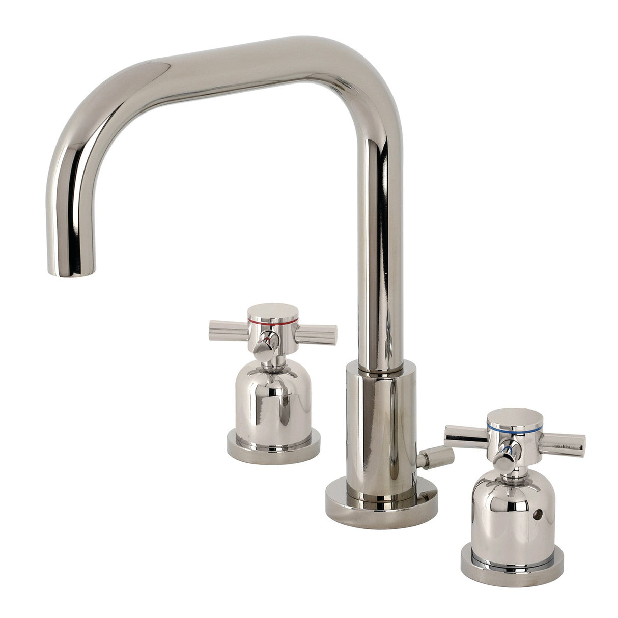 Concord FSC8939DX Two-Handle 3-Hole Deck Mount Widespread Bathroom Faucet with Pop-Up Drain, Polished Nickel