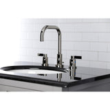 NuvoFusion FSC8939NDL Two-Handle 3-Hole Deck Mount Widespread Bathroom Faucet with Pop-Up Drain, Polished Nickel