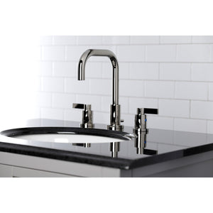 NuvoFusion FSC8939NDL Two-Handle 3-Hole Deck Mount Widespread Bathroom Faucet with Pop-Up Drain, Polished Nickel