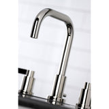 NuvoFusion FSC8939NDL Two-Handle 3-Hole Deck Mount Widespread Bathroom Faucet with Pop-Up Drain, Polished Nickel