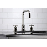 Millennium FSC8939ZX Two-Handle 3-Hole Deck Mount Widespread Bathroom Faucet with Pop-Up Drain, Polished Nickel