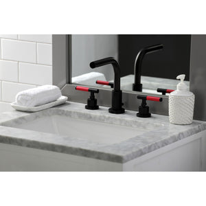 Kaiser FSC8950CKL Two-Handle 3-Hole Deck Mount Widespread Bathroom Faucet with Pop-Up Drain, Matte Black