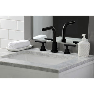 Kaiser FSC8950CKL Two-Handle 3-Hole Deck Mount Widespread Bathroom Faucet with Pop-Up Drain, Matte Black