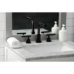 Kaiser FSC8950CKL Two-Handle 3-Hole Deck Mount Widespread Bathroom Faucet with Pop-Up Drain, Matte Black