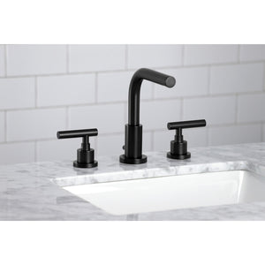Manhattan FSC8950CML Two-Handle 3-Hole Deck Mount Widespread Bathroom Faucet with Pop-Up Drain, Matte Black