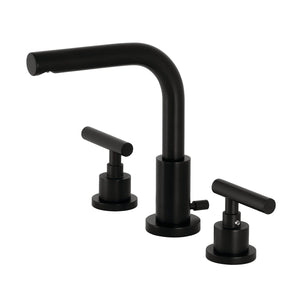 Manhattan FSC8950CML Two-Handle 3-Hole Deck Mount Widespread Bathroom Faucet with Pop-Up Drain, Matte Black