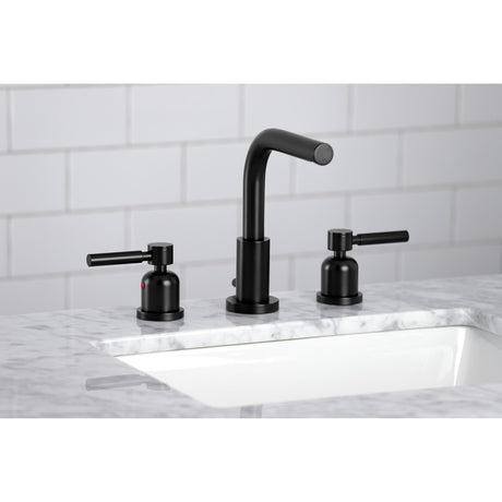 Concord FSC8950DL Two-Handle 3-Hole Deck Mount Widespread Bathroom Faucet with Pop-Up Drain, Matte Black