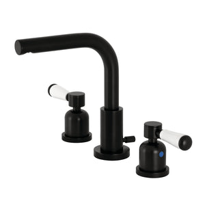 Paris FSC8950DPL Two-Handle 3-Hole Deck Mount Widespread Bathroom Faucet with Pop-Up Drain, Matte Black
