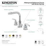 Centurion FSC8950EFL Two-Handle 3-Hole Deck Mount Widespread Bathroom Faucet with Pop-Up Drain, Matte Black