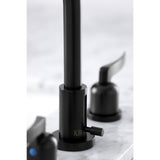 Centurion FSC8950EFL Two-Handle 3-Hole Deck Mount Widespread Bathroom Faucet with Pop-Up Drain, Matte Black