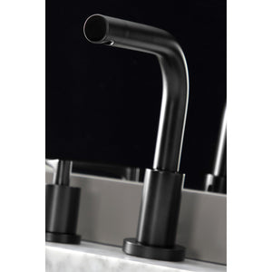 Serena FSC8950SVL Two-Handle 3-Hole Deck Mount Widespread Bathroom Faucet with Pop-Up Drain, Matte Black