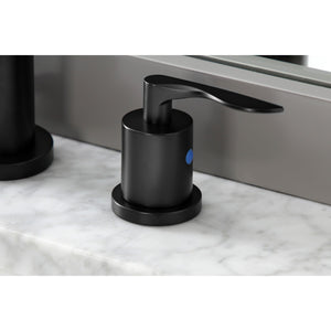 Serena FSC8950SVL Two-Handle 3-Hole Deck Mount Widespread Bathroom Faucet with Pop-Up Drain, Matte Black