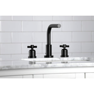 Millennium FSC8950ZX Two-Handle 3-Hole Deck Mount Widespread Bathroom Faucet with Pop-Up Drain, Matte Black