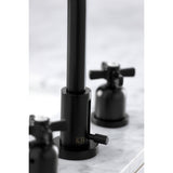Millennium FSC8950ZX Two-Handle 3-Hole Deck Mount Widespread Bathroom Faucet with Pop-Up Drain, Matte Black