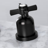 Millennium FSC8950ZX Two-Handle 3-Hole Deck Mount Widespread Bathroom Faucet with Pop-Up Drain, Matte Black