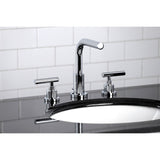 Manhattan FSC8951CML Two-Handle 3-Hole Deck Mount Widespread Bathroom Faucet with Pop-Up Drain, Polished Chrome