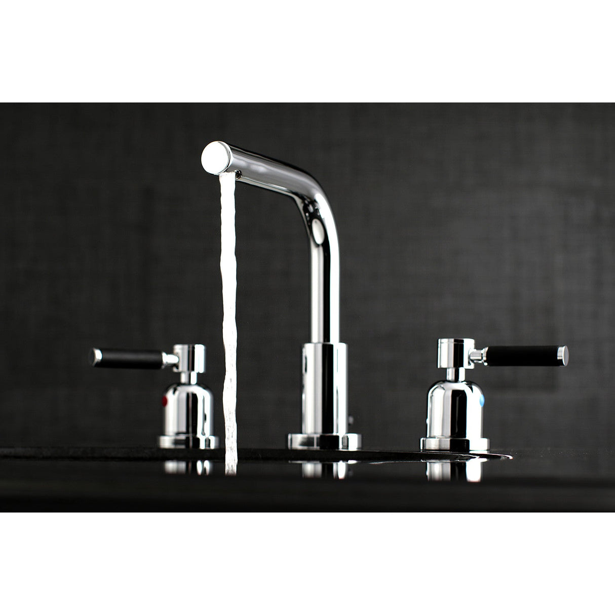 Kaiser FSC8951DKL Two-Handle 3-Hole Deck Mount Widespread Bathroom Faucet with Pop-Up Drain, Polished Chrome