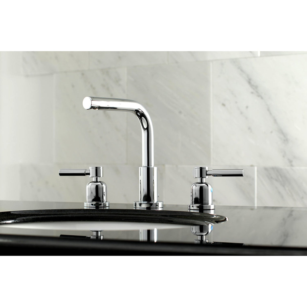 Concord FSC8951DL Two-Handle 3-Hole Deck Mount Widespread Bathroom Faucet with Pop-Up Drain, Polished Chrome