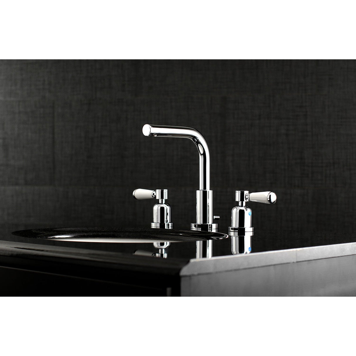 Paris FSC8951DPL Two-Handle 3-Hole Deck Mount Widespread Bathroom Faucet with Pop-Up Drain, Polished Chrome