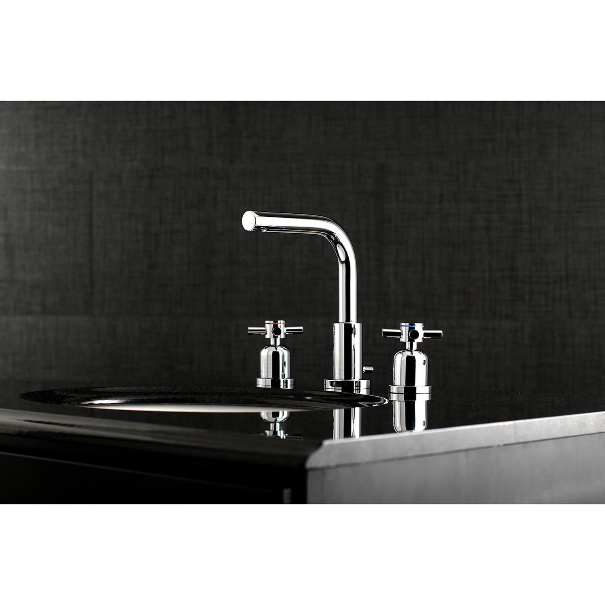 Concord FSC8951DX Two-Handle 3-Hole Deck Mount Widespread Bathroom Faucet with Pop-Up Drain, Polished Chrome