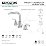 Centurion FSC8951EFL Two-Handle 3-Hole Deck Mount Widespread Bathroom Faucet with Pop-Up Drain, Polished Chrome