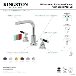 Kaiser FSC8953CKL Two-Handle 3-Hole Deck Mount Widespread Bathroom Faucet with Pop-Up Drain, Brushed Brass