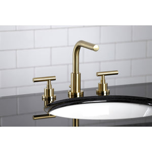 Manhattan FSC8953CML Two-Handle 3-Hole Deck Mount Widespread Bathroom Faucet with Pop-Up Drain, Brushed Brass