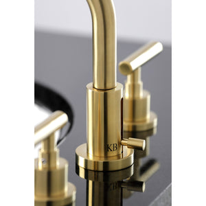 Manhattan FSC8953CML Two-Handle 3-Hole Deck Mount Widespread Bathroom Faucet with Pop-Up Drain, Brushed Brass