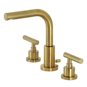 Manhattan FSC8953CML Two-Handle 3-Hole Deck Mount Widespread Bathroom Faucet with Pop-Up Drain, Brushed Brass