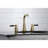 Kaiser FSC8953DKL Two-Handle 3-Hole Deck Mount Widespread Bathroom Faucet with Pop-Up Drain, Brushed Brass