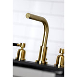 Kaiser FSC8953DKL Two-Handle 3-Hole Deck Mount Widespread Bathroom Faucet with Pop-Up Drain, Brushed Brass