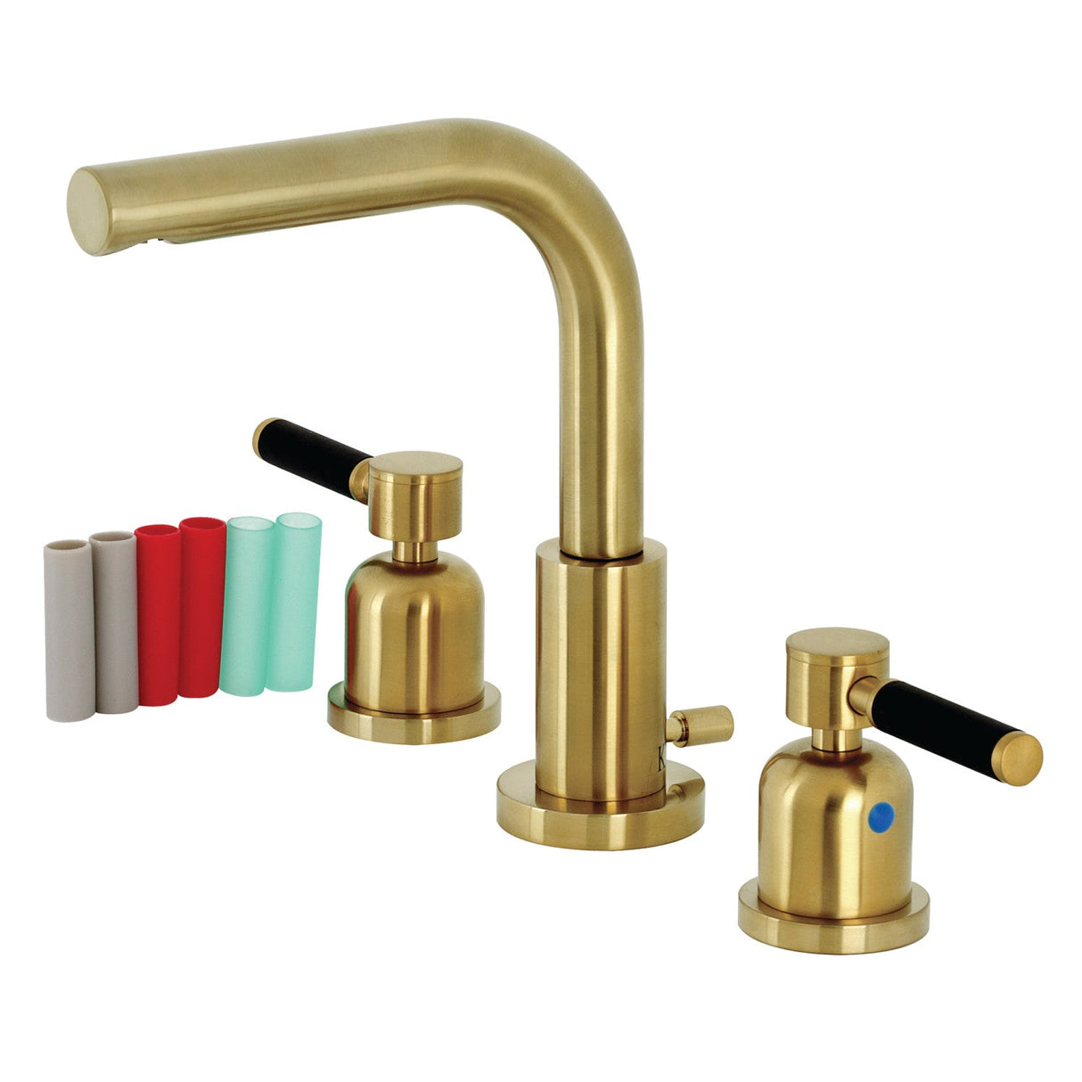 Kaiser FSC8953DKL Two-Handle 3-Hole Deck Mount Widespread Bathroom Faucet with Pop-Up Drain, Brushed Brass