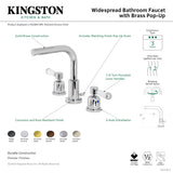 Paris FSC8953DPL Two-Handle 3-Hole Deck Mount Widespread Bathroom Faucet with Pop-Up Drain, Brushed Brass