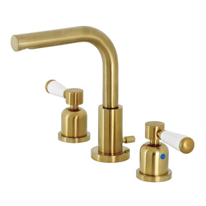 Paris FSC8953DPL Two-Handle 3-Hole Deck Mount Widespread Bathroom Faucet with Pop-Up Drain, Brushed Brass