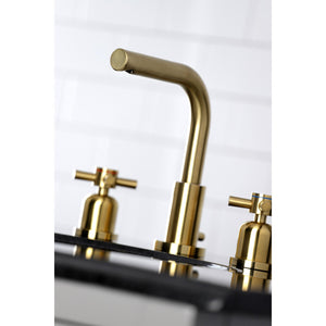 Concord FSC8953DX Two-Handle 3-Hole Deck Mount Widespread Bathroom Faucet with Pop-Up Drain, Brushed Brass