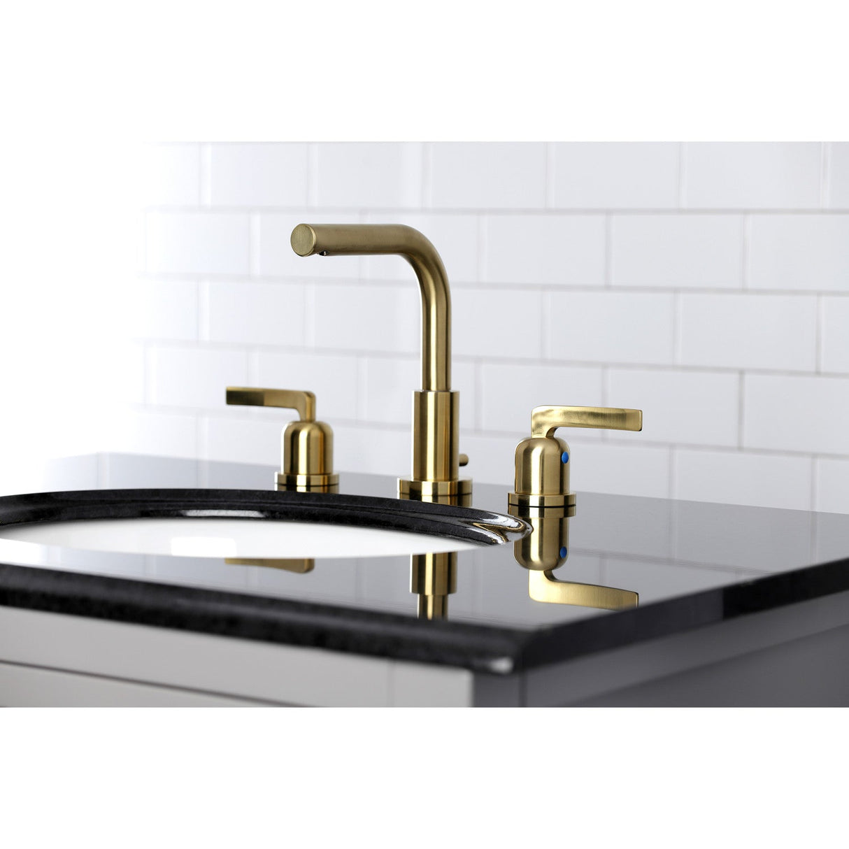 Centurion FSC8953EFL Two-Handle 3-Hole Deck Mount Widespread Bathroom Faucet with Pop-Up Drain, Brushed Brass