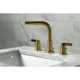 NuvoFusion FSC8953NDL Two-Handle 3-Hole Deck Mount Widespread Bathroom Faucet with Pop-Up Drain, Brushed Brass