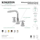 Millennium FSC8953ZX Two-Handle 3-Hole Deck Mount Widespread Bathroom Faucet with Pop-Up Drain, Brushed Brass