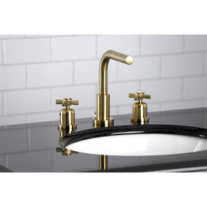 Millennium FSC8953ZX Two-Handle 3-Hole Deck Mount Widespread Bathroom Faucet with Pop-Up Drain, Brushed Brass