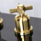 Millennium FSC8953ZX Two-Handle 3-Hole Deck Mount Widespread Bathroom Faucet with Pop-Up Drain, Brushed Brass