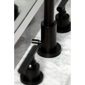 Kaiser FSC8955CKL Two-Handle 3-Hole Deck Mount Widespread Bathroom Faucet with Pop-Up Drain, Oil Rubbed Bronze