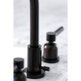 Kaiser FSC8955DKL Two-Handle 3-Hole Deck Mount Widespread Bathroom Faucet with Pop-Up Drain, Oil Rubbed Bronze